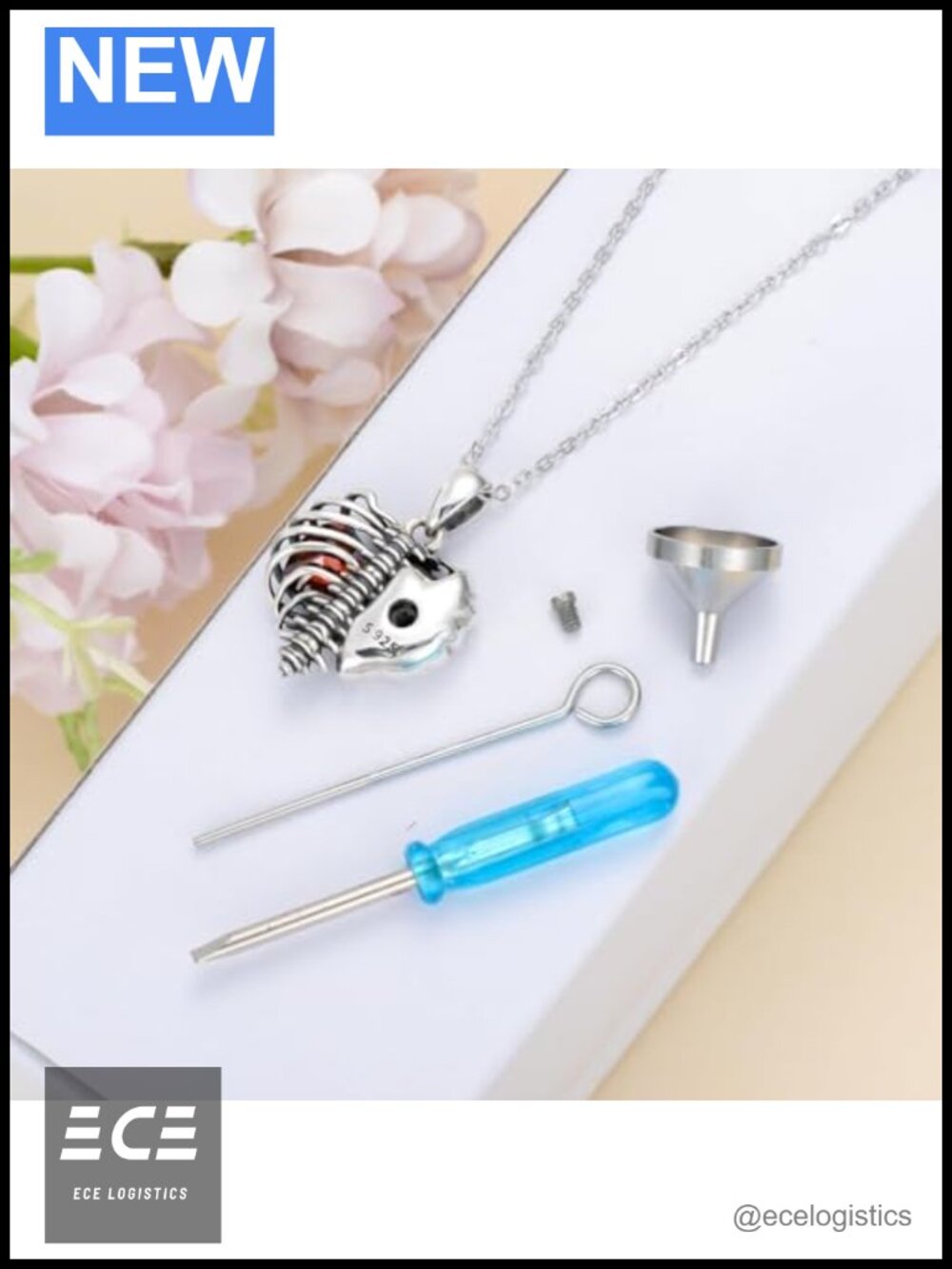 925 Sterling Silver Urn Necklace Heart Birthstone Cremation Jewelry Memorial - Picture 4 of 6